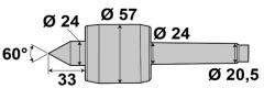 Varf rotativ con de centrare pentru strung CM3