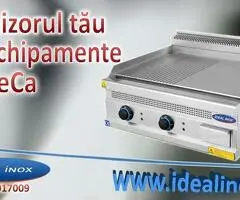 Gratar cu placa neteda si striata, Ideal Inox, electric, Linia630