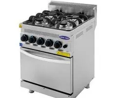 Aragaz profesional cu 4 focuri si cuptor, Ideal Inox, GPL, Linia 630