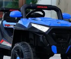 Masinuta electrica 4x4 Kinderauto SuperCar 100W 12V cu Scaun TAPITAT #Albastru