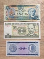 Bancnote din Canada,Cuba,Honduras,Nicaragua,Venezuela,Peru