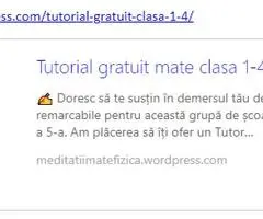 Tutorial gratuit mate clasa 1-4