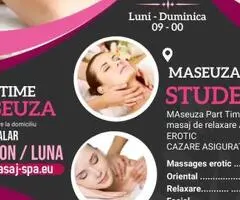 Maseuza Studenta pentru masaj de relaxare cu ulei de argan