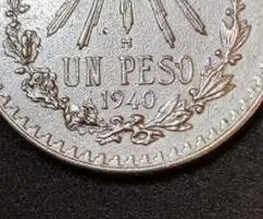 Monede argint 1 Peso, MEXIC, anii 1940, 1944