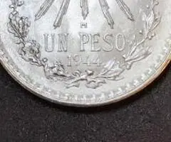 Monede argint 1 Peso, MEXIC, anii 1940, 1944