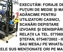 Foraje puțuri, denisipări, scanări depistare izvoare