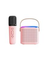 Boxa Bluetooth Mini cu Microfon Wireless LED Y1 – Roz