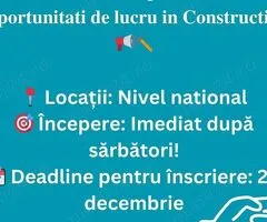 Nu rata șansa unui nou început profesional după sărbători!