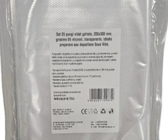 Set 25 pungi vidat gofrate, 200x300 mm, grosime 85 microni, transparente